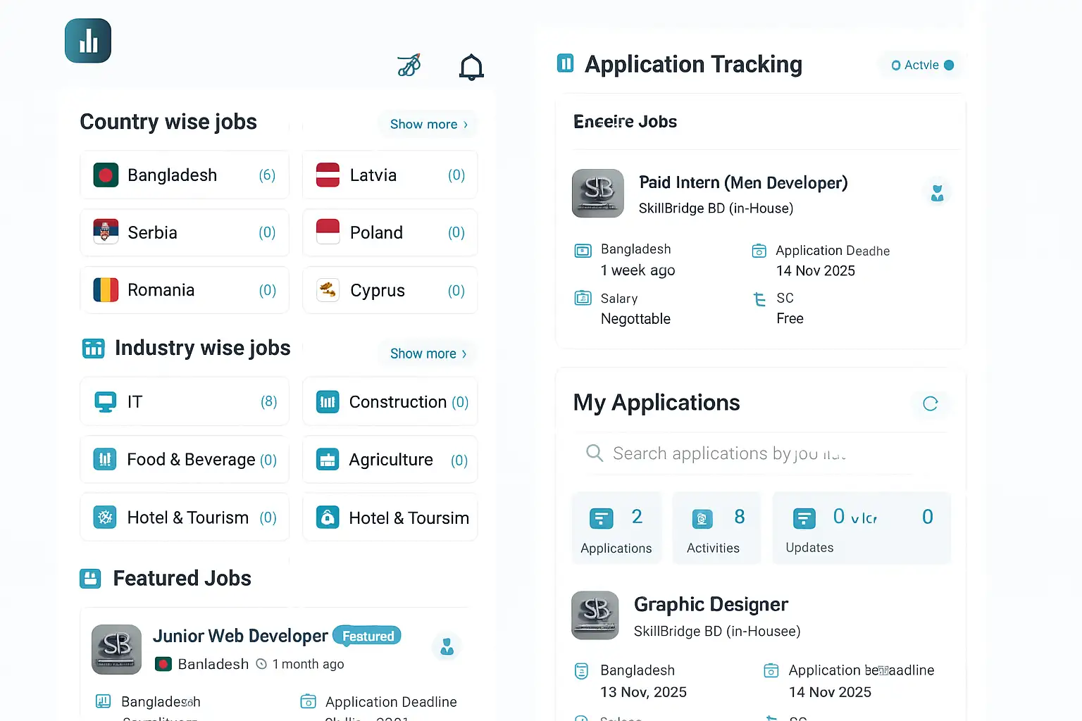SkillBridge BD – Job Search & Application Platform